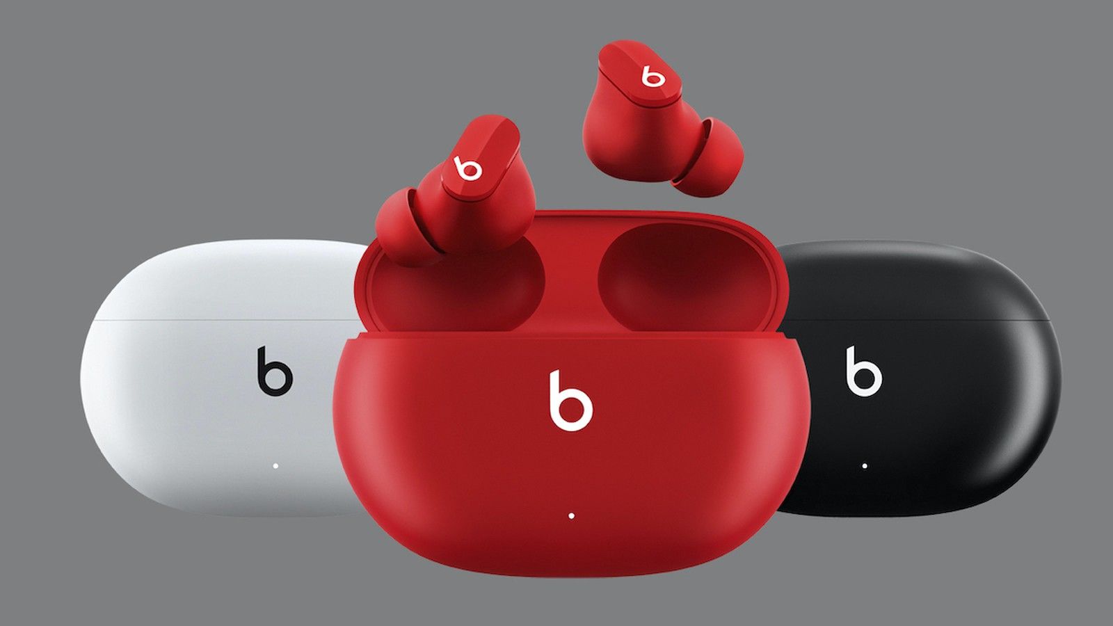 Bates Studio Bades headphones in three colors: red, black and white
