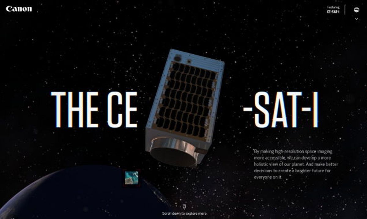 Canon CE-SAT-1 satellite in space