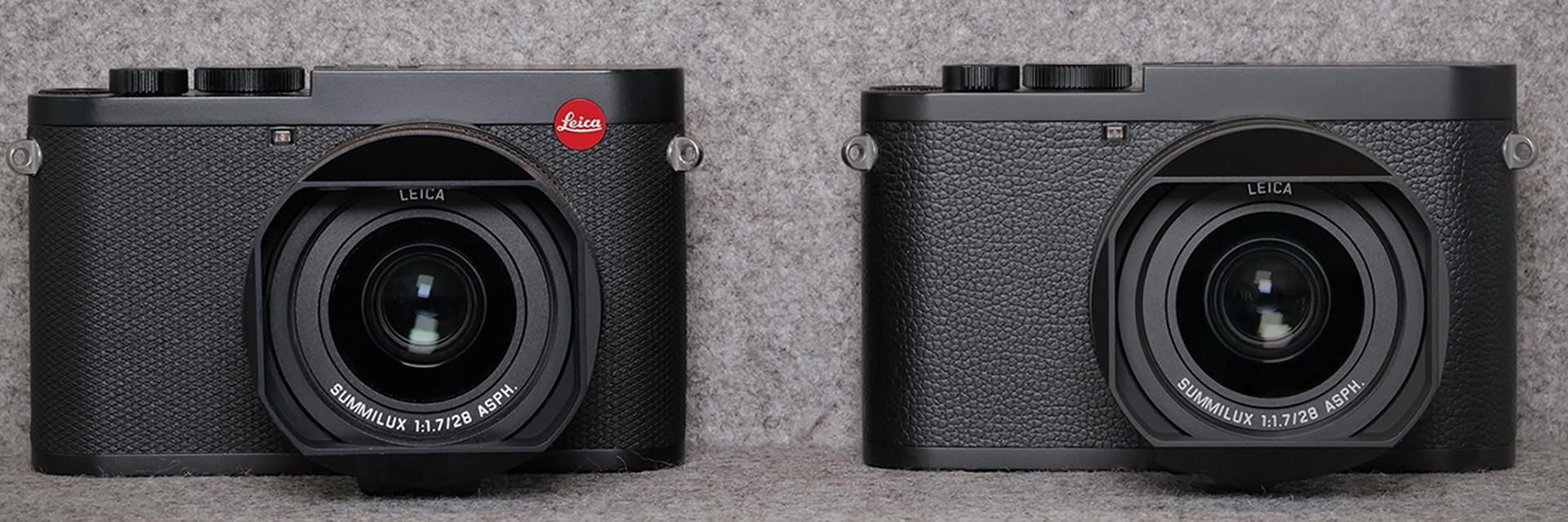 Compare Leica Q2 Monochrom camera with normal model
